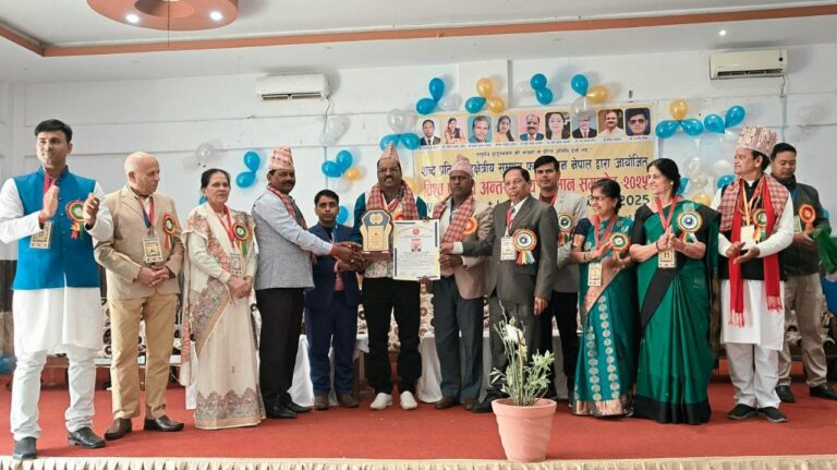 जावरा के डॉ राजेन्द्र त्रिवेदी को नेपाल में मिला विश्व प्रतिभा क्षेत्रिय अंतराष्ट्रीय सम्मान