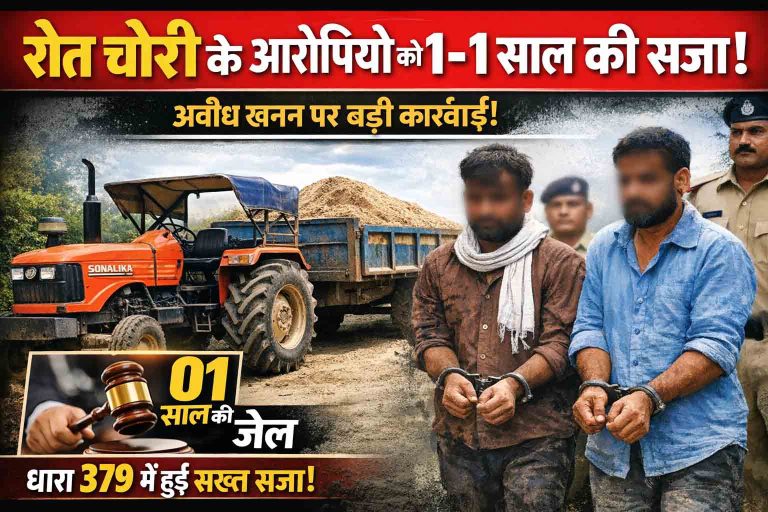 अवैध खनन पर सख्त वार : रेत चोरी करते पकड़े गए आरोपियों को 1-1 साल की सजा